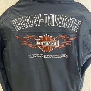 Harley-Davidson Black Leather Bomber Jacket